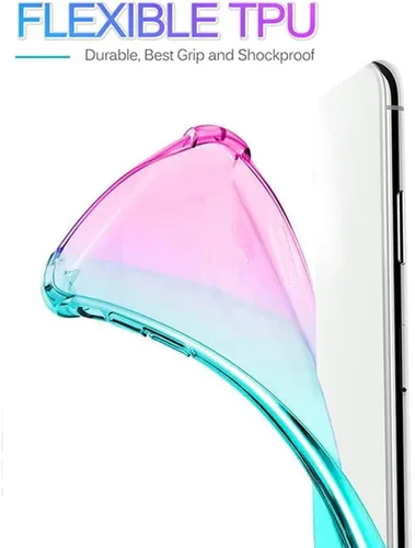 Vista 2 de Funda para Motorola E22, funda para Moto E22i, funda transparente para teléfono con degradado, delgada, antiarañazos, flexible, TPU, funda