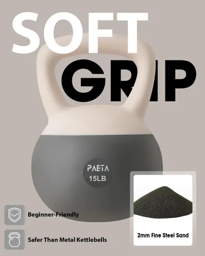 Vista 2 de PAETA Pesa rusa suave para fitness en casa – Agarre antideslizante y diseño de mango ancho, juego de pesa rusa suave, impacto suave y amigable