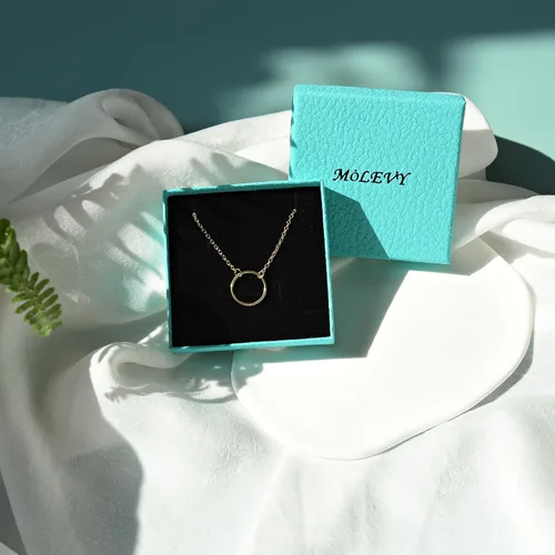 Vista 7 de MOLEVY Delicado collar de oro para mujer, gargantilla chapada en oro de 14 quilates, collar de plata, collar de cadena simple, collar de cadena