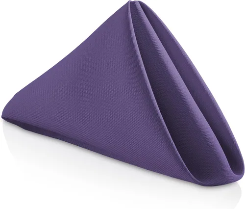 Vista 13 de Lann de Linens – 1 Docena de 20 en. Gamuza Cena Servilletas W/Hemmed bordes – varios colores disponibles Azul bebé