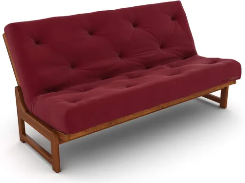 Vista 3 de Nirvana Futons Colchón de futón extra grueso de 10 pulgadas, sarga burdeos borgoña (Burgundy Twill)