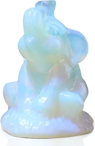 Vista 8 de ZHIYUXI Figura de elefante de cristal rosa de 2.2 pulgadas, decoración de estatua de elefante de cristal para estante de oficina en casa, regalos