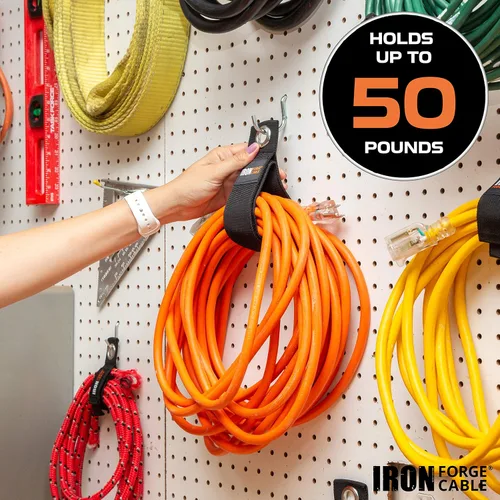 Vista 7 de Iron Forge Cable Organizador de cables de extensión, paquete de 6 correas de almacenamiento