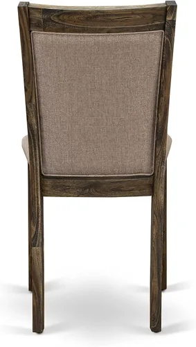 Vista 12 de East West Furniture F2MZ5-716 - Juego de mesa de cocina de 5 piezas para 4 personas, incluye una mesa de comedor redonda con pedestal y 4 sillas