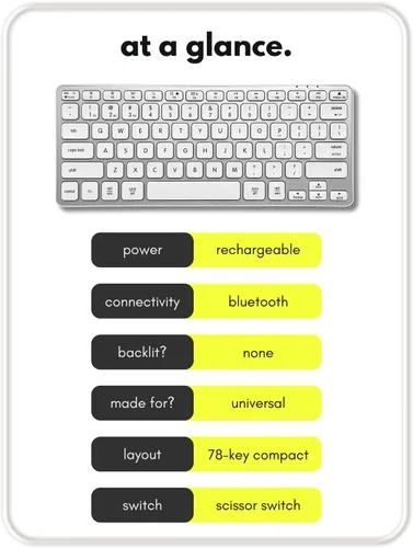 Vista 8 de Teclado Inalámbrico Bluetooth Macally para Mac - Conectividad Premium para Múltiples Dispositivos - Teclado Apple Compatible para MacBook Pro/Air
