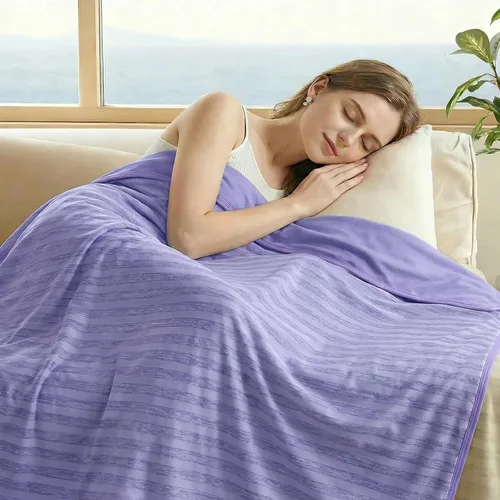 Vista 17 de Guohaoi - Manta refrescante de enfriamiento para personas que duermen con calor, fibra Arc-Chill Q-Max >0.5, 100% Certificada Oeko-Tex, ligera