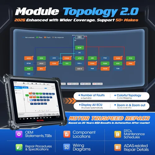 Vista 3 de Autel MaxiSys Ultra Escáner, Top Inteligente con Topología 2.0 y 5IN1 VCMI, Motor TruSpeed, codificación de programación J2534, mejora de MS919