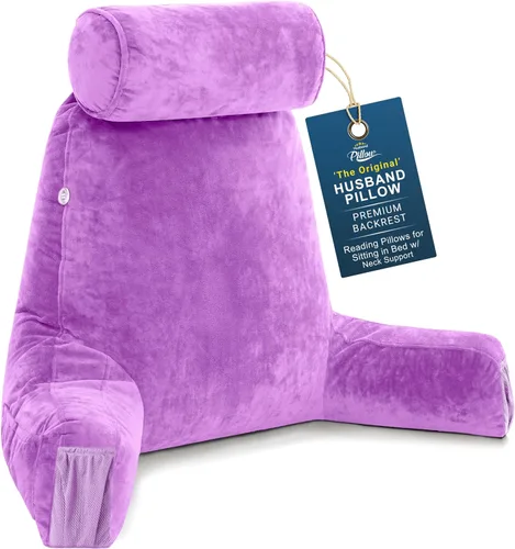 Vista 21 de Almohada Husband Mediana Negra, Respaldo para Niños, Adolescentes, Adultos Pequeños – Almohada de Lectura con Brazos, Altura Ajustable, Espuma