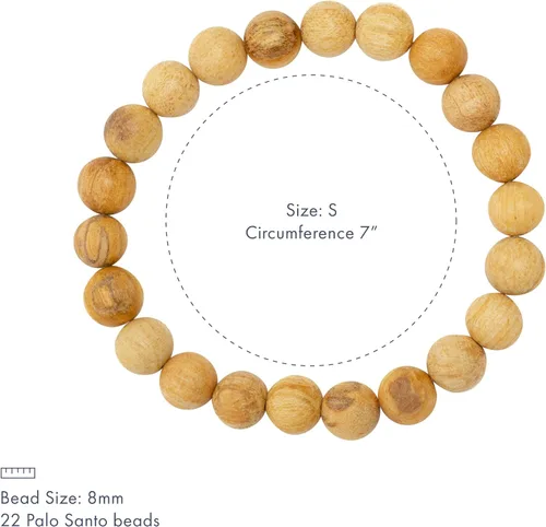 Vista 5 de Luna Sundara Pulsera Palo Santo y Huayruro hecha a mano en Perú altamente aromática y espiritualmente limpiadora
