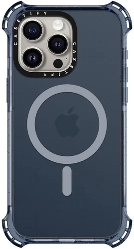 Vista 40 de CASETiFY Funda Bounce para iPhone 16 Pro [a prueba de golpes, 21.3 pies, protección contra caídas de grado militar 6X, compatible con Magsafe] Azul