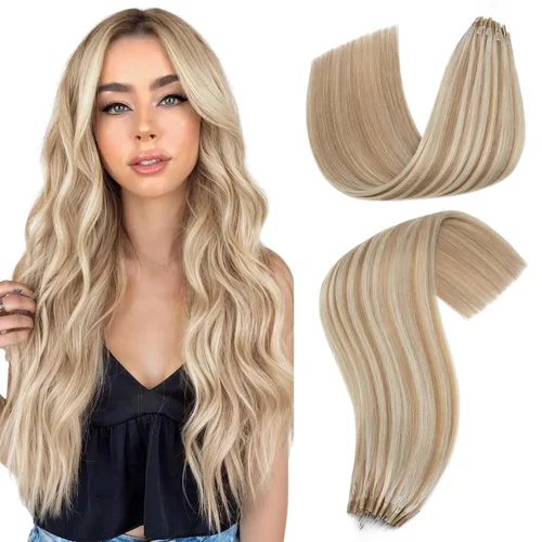 Vista 13 de Hairro Micro Loop - Extensiones de cabello humano microenlaces de microperlas de cabello Remy para mujer, reflejos degradados, fusión fría, micro