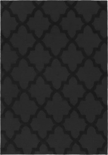 Vista 8 de Alfombra de Área Garland Rug Quatro Negra de 3' x 5' con Diseño de Enrejado Cut-Loop - Suave, Cómoda, Elegante y Económica en un Hermoso Color Negro
