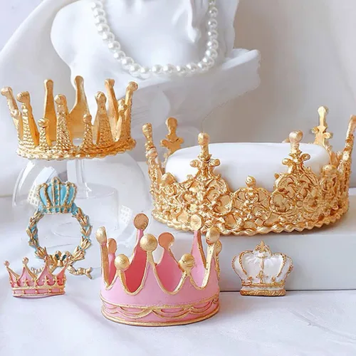 Vista 5 de Molde para decoración de pastel de corona, altura de 2.8 pulgadas, tiara de filigrana