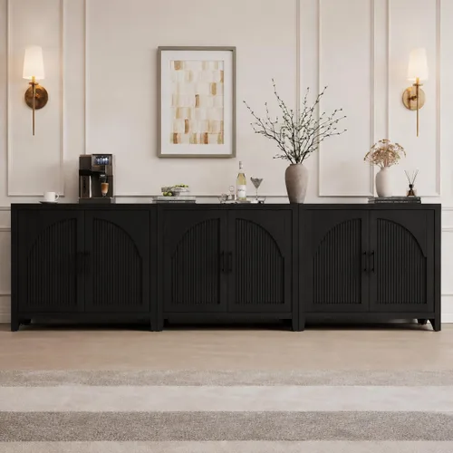 Vista 18 de Bestier Aparador moderno de 37" con almacenamiento, roble negro