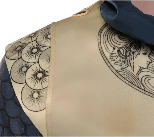 Vista 4 de Chahouk Disfraz de Elendil para hombre, disfraz de rey Gondor, bata larga, armadura de pecho, cinturón, chaleco, chaqueta medieval para Halloween