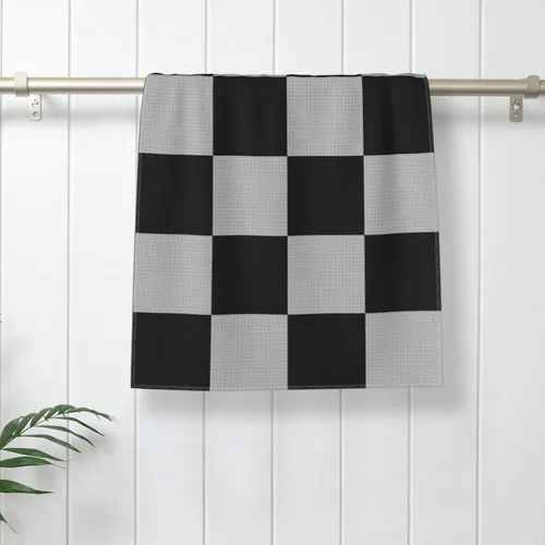 Vista 7 de Ouqiuwa Toallas de mano suaves de carreras en blanco y negro de 27.5 x 15.7 pulgadas, toalla de baño fina, regalo de decoración de baño pequeño
