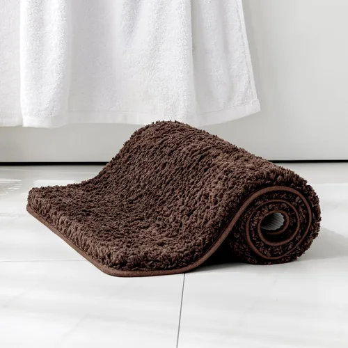 Vista 127 de MIULEE Alfombras de baño negras, suaves y pequeñas, absorbentes, antideslizantes, de secado rápido, esponjosas, para baño, bañera y duchas, lavables