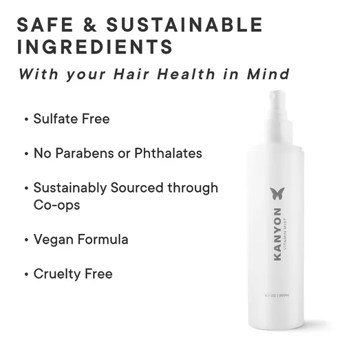 Vista 4 de Kanyon Vitamin Mist - Spray acondicionador sin enjuague de 6.7 onzas para peinar el cabello, acondicionador desenredante para encrespamiento, puntas