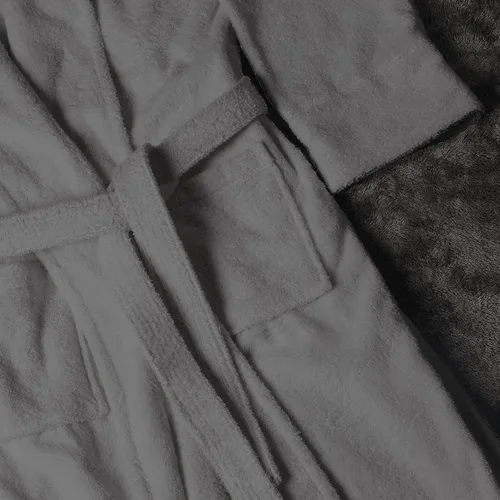Vista 10 de Superior Traditional Premium Turkish Cotton Lightweight Long Bathrobe with Pockets Bath Robes, Men's Small-Medium, Grey