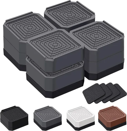 Vista 12 de ANNKUT Elevadores de cama y elevadores de muebles, bloques de elevación ajustables resistentes para sofás, escritorios y sillas, elevan 1.5