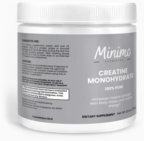 Vista 6 de Monohidrato de creatina en polvo, 5000 mg por porción, 50 porciones, 100% puro, apoya la energía y la fuerza muscular, 8.8 onzas