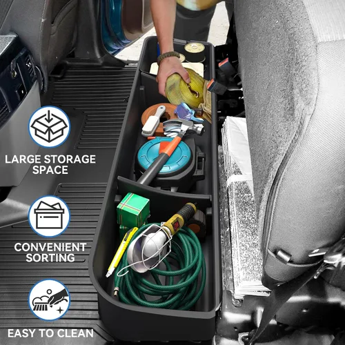 Vista 6 de oEdRo Almacenamiento debajo del asiento apto para Ford F-150 F150 SuperCrew/Crew Cab 2015-2025, F-250/F-350/F-450/F-550 Super Duty 2017-2024