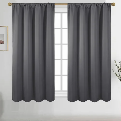 Vista 25 de Diraysid Cortinas opacas beige para dormitorio y sala de estar, cortinas con aislamiento térmico para oscurecer la habitación, 42 x 63 pulgadas, 2