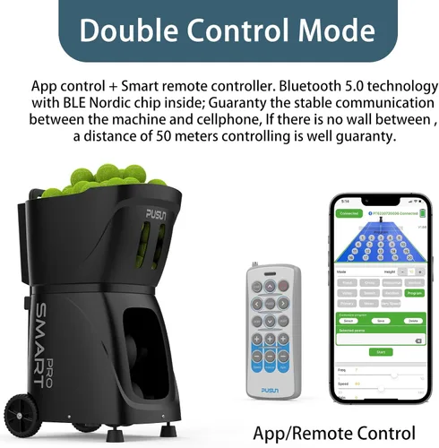 Vista 8 de PT-SMARTPro - Máquina de pelotas de tenis, servidor profesional de bolas automático con aplicación para control de Apple Watch, 20 puntos