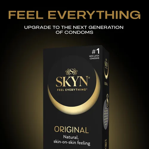 Vista 7 de SKYN Condones extra tachonados de 22 unidades ultra finos de tacto natural con 24 condones lubricados de poliisopreno premium originales