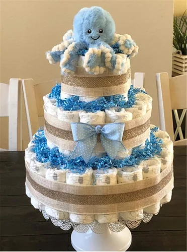 Vista 7 de My Super Star Animales de peluche de pulpo, juguetes de pulpo de peluche para niños, niñas, amigos, familia, regalo de cumpleaños y Navidad, Azul