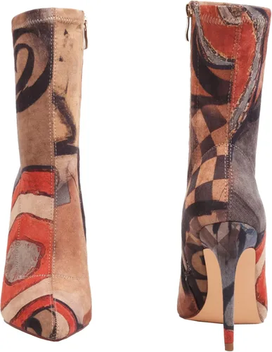 Vista 6 de vivianly Women's Sexy Pointy Toe Stiletto Heels Ankle Boots Printed Stretchy Sock Booties