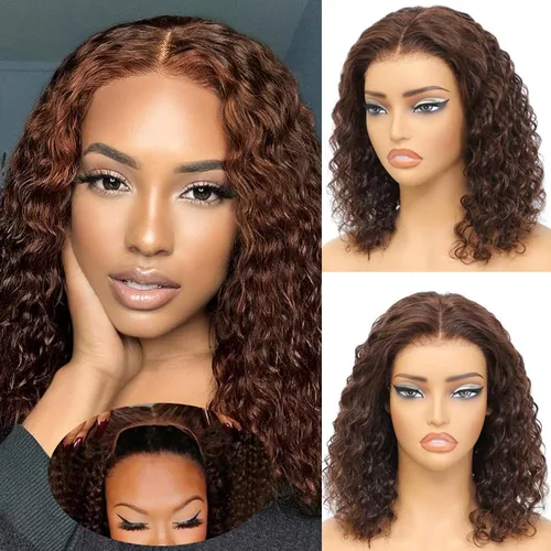 Vista 19 de Pelucas de cabello humano rizado con cierre de encaje HD de 5x5 de onda profunda para mujeres morenas, sin pegamento, pre cortadas, 180%