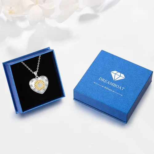 Vista 7 de Dreamboat Locket Necklace 925 Sterling Silver Photo Heart Locket Necklace Hold Picture Locket Memorial Jewelry Gifts for Mom Daughter Wife Women