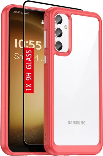 Vista 10 de Funda para Samsung S23 FE, Samsung Galaxy S23 FE 5G, con protector de pantalla de vidrio templado, 4 bolsas de aire incorporadas, no amarillea