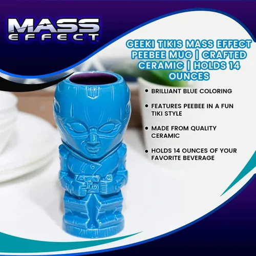 Vista 7 de Mass Effect Geeki Tikis Peebee - Taza de cerámica hecha a mano, capacidad para 14 onzas