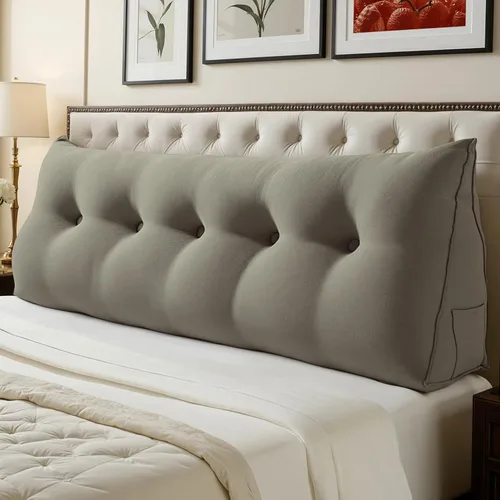 Vista 29 de WOWMAX Almohada ergonómica para cabecero para cama de tamaño matrimonial, almohadas tapizadas multifuncionales para cabecero, tableros portátiles