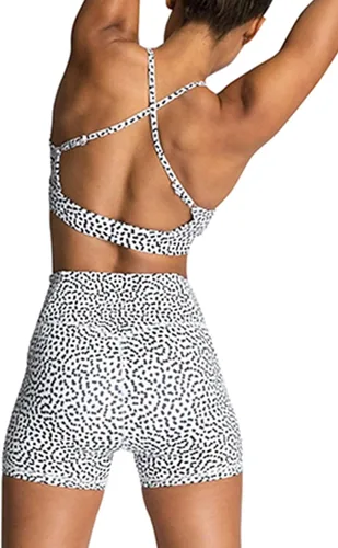Vista 2 de IMEKIS Womens Workout Sets 2 Piece Yoga Outfit High Waisted Biker Shorts Leggings Sports Bra Gym Fitness Clothes Tracksuit