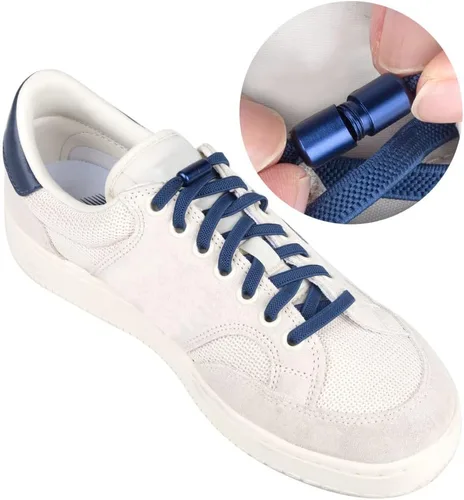 Vista 3 de 2-6 pares de cordones elásticos sin atar, cordones universales para zapatos para niños y adultos, cordones sin cordones con cierre de metal