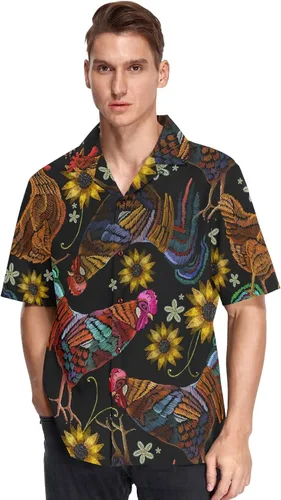 Vista 5 de Camisas hawaianas de manga corta para hombre, camisas de playa para hombre