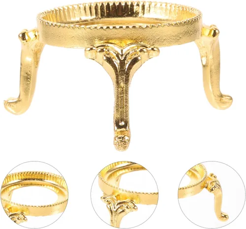 Vista 3 de Angoily Caballetes de cristal del sostenedor de la bola del metal para el soporte decorativo de la esfera de cristal de Dorado