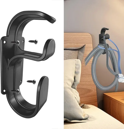 Vista 11 de Percha de manguera CPAP con función antidesenganche, gancho para máscara y soporte de tubo, organizador de suministros, evita enredos de manguera