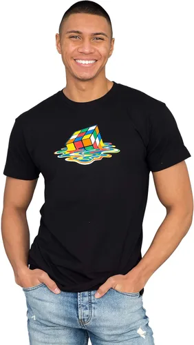 Vista 3 de Rubik's Cube Melting Sheldon Cooper The Big Bang Theory - Camiseta negra