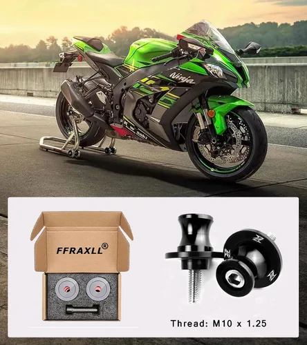 Vista 6 de Universale M10 x 1.25 Motocicleta Swing Arm Slider Carretes Soporte para Ninja 250 400 650R Z750 Z1000SX CFMOTO 450NK 450SS 450SR 450MT 800MT Duke