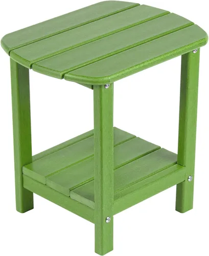 Vista 10 de Mesa auxiliar nalone Adirondack 16.5" Mesa lateral de exterior de plástico HDPE Doble mesa auxiliar Adirondack Mesa pequeña para patio (Aruba)
