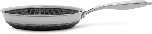 Vista 7 de Hell's Kitchen Sartén híbrida de 9.5 pulgadas, acero inoxidable de tres capas y cerámica antiadherente sin PFAS, sin PFOA, sin PTFE, sin teflón