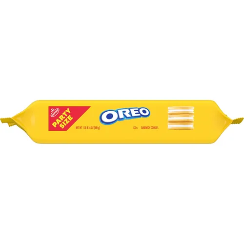 Vista 17 de OREO - Galletas de chocolate estilo sándwich doradas, tamaño fiesta, 24.16 onzas.