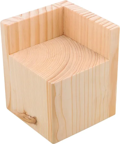 Vista 2 de Juego de 4 elevadores cuadrados para muebles de 2 pulgadas de altura, patas de muebles de madera maciza sin terminar, elevadores de cama, patas