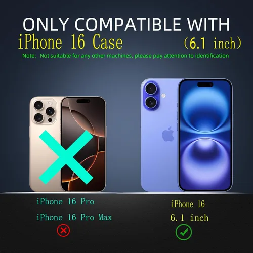 Vista 8 de Funda magnética compatible con MagSafe para iPhone 16, con carga inalámbrica, con 2 protectores de pantalla, funda para iPhone 16 integrada