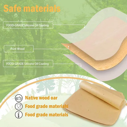 Vista 4 de Forros de papel pergamino para freidora de aire (8.7 x 8.7 pulgadas), 100 piezas compatibles con XXL Philips, NuWave Brio, Chefman, OMORC