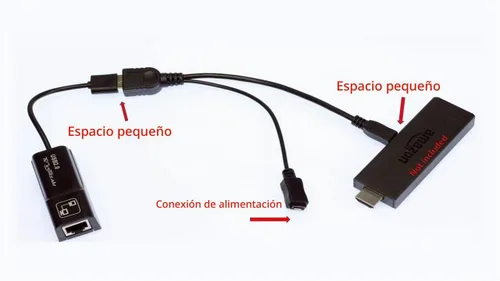 Vista 2 de Adaptador Ethernet de Amazon para transmisiones Sticks, Fire TV (2ª generación, 4K), velocidad USB de 100 Mbps, cable OTG de alimentación micro USB